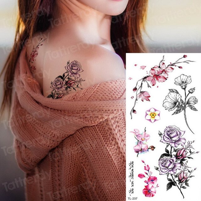 temporary tattoo stickers women lotus flower tattoo body art sea tattoos dream catcher feather tattoo for girls water tatoo kids