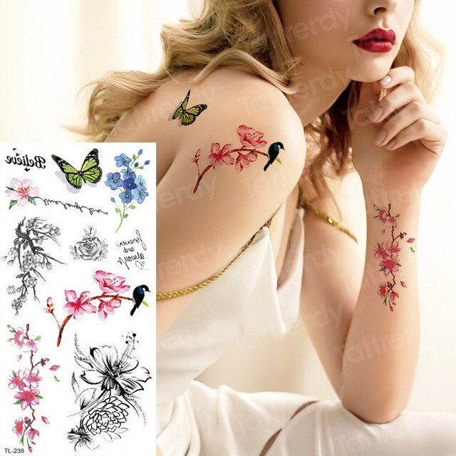 temporary tattoo stickers women lotus flower tattoo body art sea tattoos dream catcher feather tattoo for girls water tatoo kids