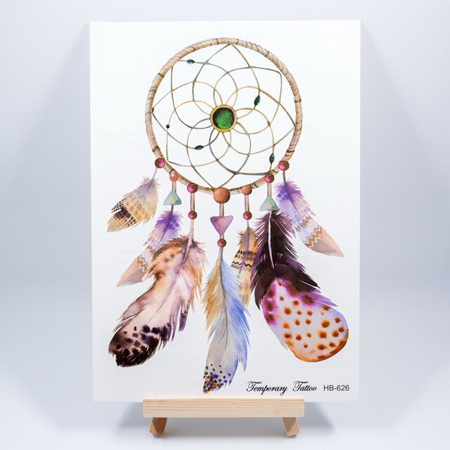 1pc new 3D dreamcatcher dream catcher shoulder tattoo 2 size Waterproof Temporary Tattoo sticker tatoos flash lace mandala girl