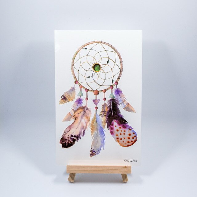 1pc new 3D dreamcatcher dream catcher shoulder tattoo 2 size Waterproof Temporary Tattoo sticker tatoos flash lace mandala girl