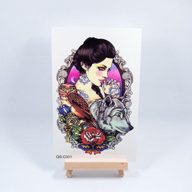 1pc new 3D dreamcatcher dream catcher shoulder tattoo 2 size Waterproof Temporary Tattoo sticker tatoos flash lace mandala girl