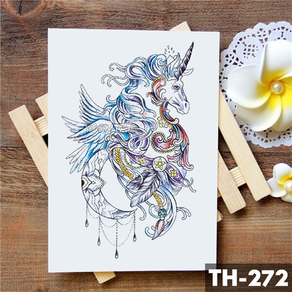 Dream catcher Moon Lotus Flower Temporary Tattoo Sticker Peony Snake Owl Fox Flash Tattoos Small Body Art Waterproof Tatoo