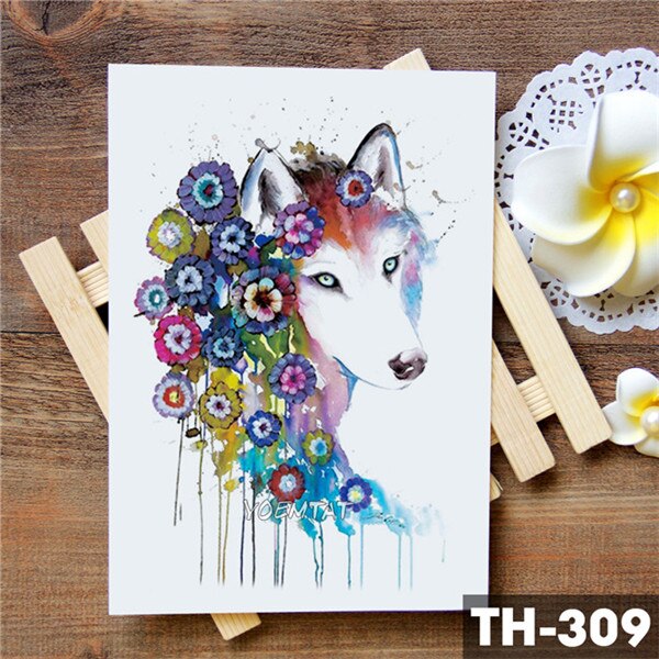 Dream catcher Moon Lotus Flower Temporary Tattoo Sticker Peony Snake Owl Fox Flash Tattoos Small Body Art Waterproof Tatoo