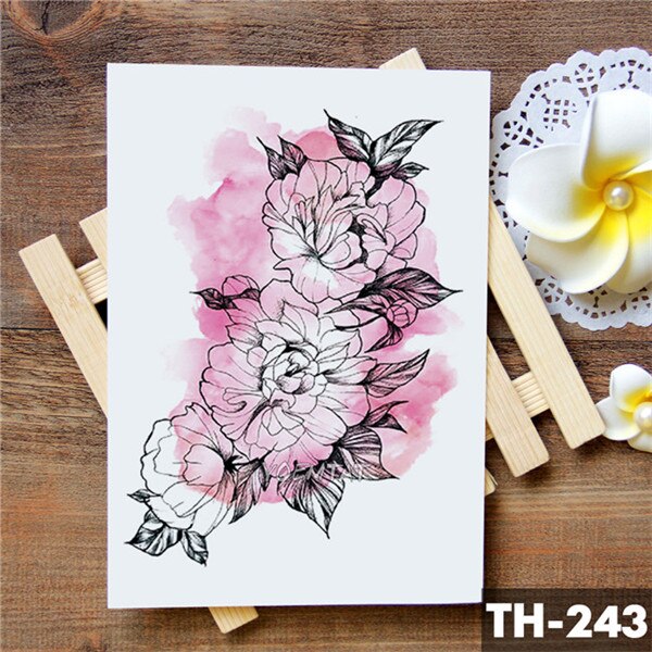 Dream catcher Moon Lotus Flower Temporary Tattoo Sticker Peony Snake Owl Fox Flash Tattoos Small Body Art Waterproof Tatoo