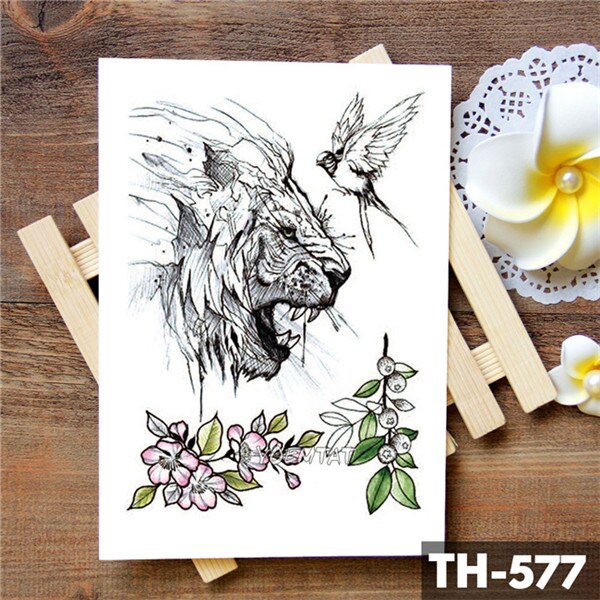 Dream catcher Moon Lotus Flower Temporary Tattoo Sticker Peony Snake Owl Fox Flash Tattoos Small Body Art Waterproof Tatoo