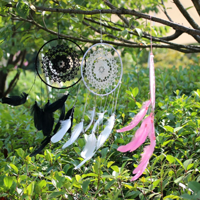 Goose Feather Big Floating Lace Dream Catcher Home Feather Ornaments Simple Creative Crafts Manual Dream Catcher Feather Pendant