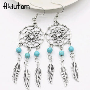 IPARAM 2018 New fashion jewelry vintage silver plated Dream catcher  earring gift for women girl A Direct Sale
