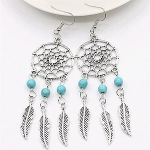IPARAM 2018 New fashion jewelry vintage silver plated Dream catcher  earring gift for women girl A Direct Sale